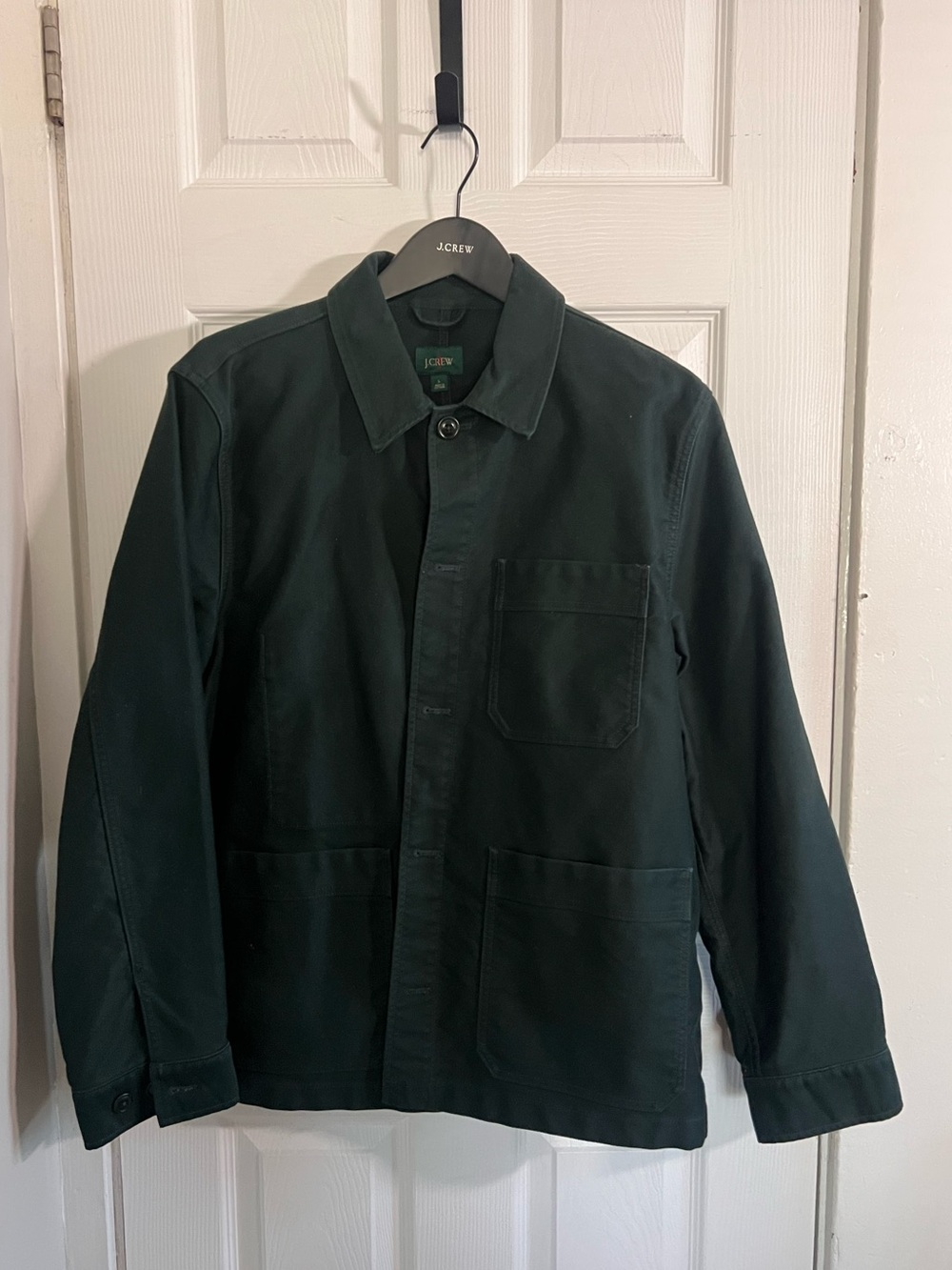 J. Crew Men's Forest Green Cotton Chore Coat | Size Large | 100% Cotton